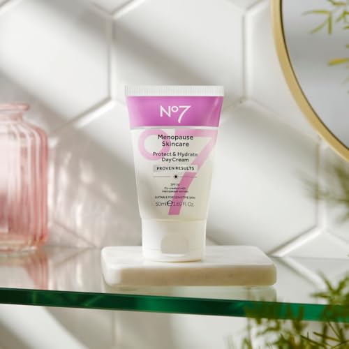 No7 Menopause Skincare Protect & Hydrate Day Cream - SPF 30 Facial Moisturizer with Green Tea + Niacinamide for Smoother & Brighter Skin - Menopause Support Skincare with...