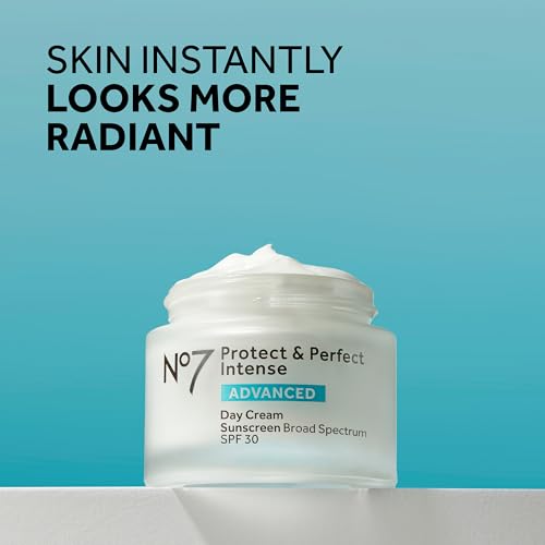 No7 Protect & Perfect Intense Advanced Anti Aging Skincare System - Day Cream with SPF 30 - Hydrating Shea Butter Night Cream - Rice Protein & Hyaluronic Acid Face Serum - Anti...