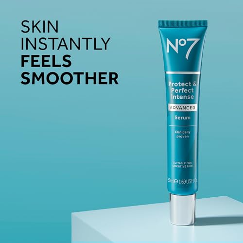 No7 Protect & Perfect Intense Advanced Anti Aging Skincare System - Day Cream with SPF 30 - Hydrating Shea Butter Night Cream - Rice Protein & Hyaluronic Acid Face Serum - Anti...