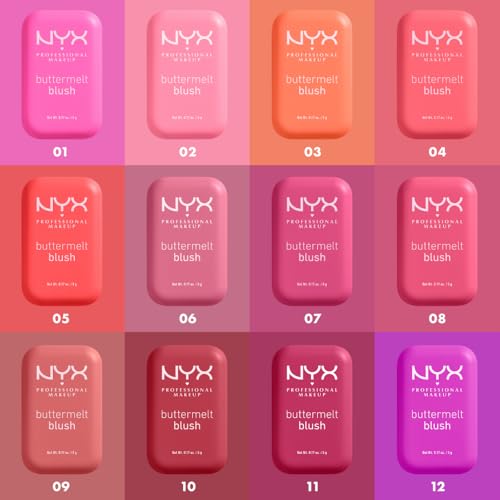 NYX Professional Makeup Buttermelt Blush, Creamy Texture with Shea Butter, Almond Butter & Mango Butter, Easy to Blend for a Fresh Look, Feeling Butta