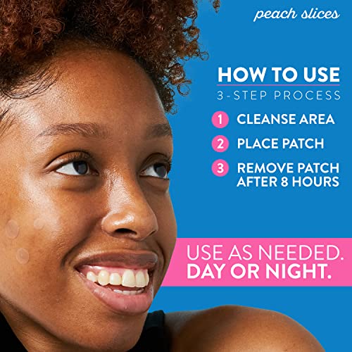 Peach Slices | Acne Spot Dots | Hydrocolloid Acne Patches | For Zits, Blemishes, & Breakouts | Vegan | Cruelty-Free | Pimple Patches | Facial Skin Care Products | 3 Sizes (7mm,...