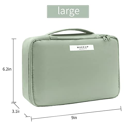 Queboom Travel Makeup Bag Cosmetic Bag Makeup Bag Toiletry bag for women and men (Green)