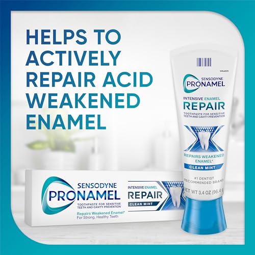 Sensodyne Pronamel Intensive Enamel Repair Toothpaste for Sensitive Teeth, to Reharden and Strengthen Enamel, Clean Mint - 3.4 Ounces