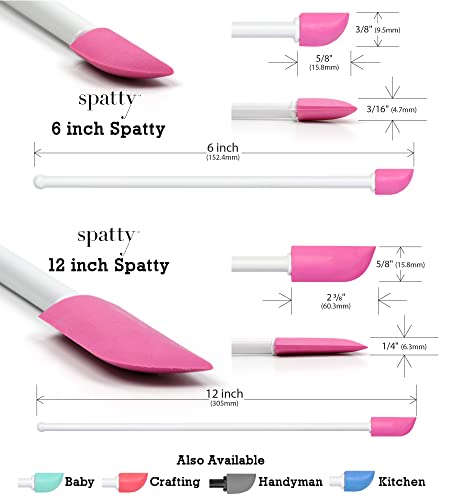 Spatty Daddy Makeup Spatula Set (6 and 12 Inch Pink) Shark Tank Mom Made to Scrape Last Drop of Beauty Products, Foundation, Good Gifts for Women, Teen, Grandma, Mom Stocking...