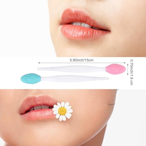 WLLHYF 6 Pieces Face Lip Mask Applicator for Exfoliating Scrubber Silicone Brush Set Removing Nose Blackhead Soft Facial Cleansing Brush for Women Girls Skin Care Tool Accessories