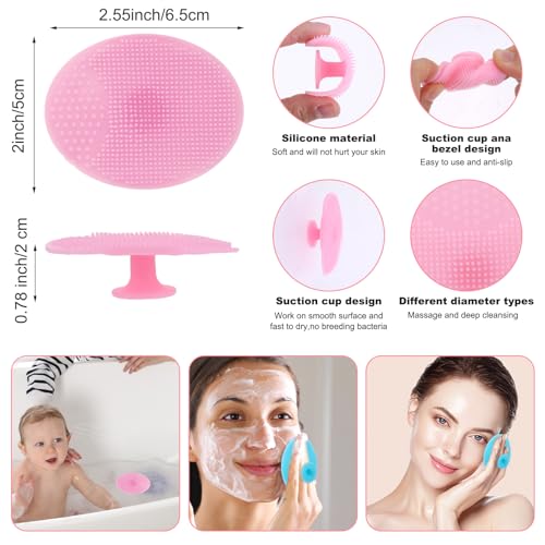 WLLHYF 6 Pieces Face Lip Mask Applicator for Exfoliating Scrubber Silicone Brush Set Removing Nose Blackhead Soft Facial Cleansing Brush for Women Girls Skin Care Tool Accessories