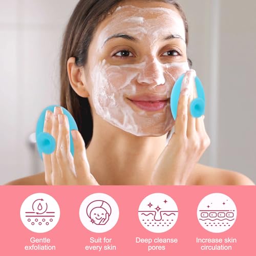 WLLHYF 6 Pieces Face Lip Mask Applicator for Exfoliating Scrubber Silicone Brush Set Removing Nose Blackhead Soft Facial Cleansing Brush for Women Girls Skin Care Tool Accessories