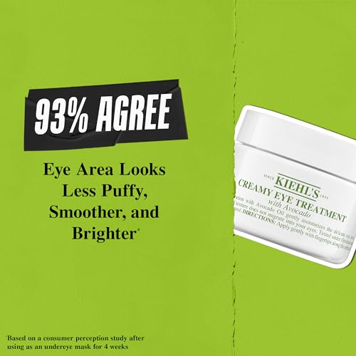 Kiehl's Avocado Eye Treatment, Nourishing and Hydrating Eye Cream, Avocado Oil and Caffeine to Energize and Invigorate Dry, Tired Eyes, 99% Naturally Derived Formula,...