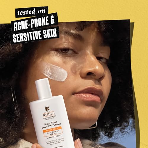 Kiehl's Super Fluid UV Defense Daily Facial Sunscreen SPF 50+, Lightweight Matte Finish, Protects Against UVA/UVB Rays & Pollution, Vitamin E & Baicalin, Non-comedogenic,...