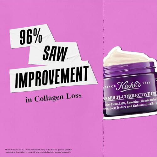 Kiehl's Super Multi-Corrective Cream, Anti-Aging Wrinkle Reducing Face and Neck Cream, Evens Skin Tone, Smooths Skin Texture, Fast-Absorbing and Lightweight, For All Skin Types,...